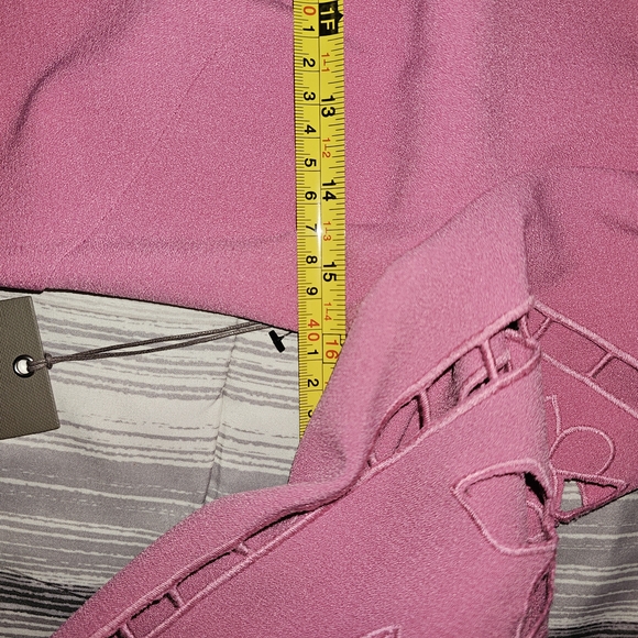 NWT Vince Camuto Pink Embroidered Puff Sleeve Shift Dress Size 0 - Picture 9 of 13